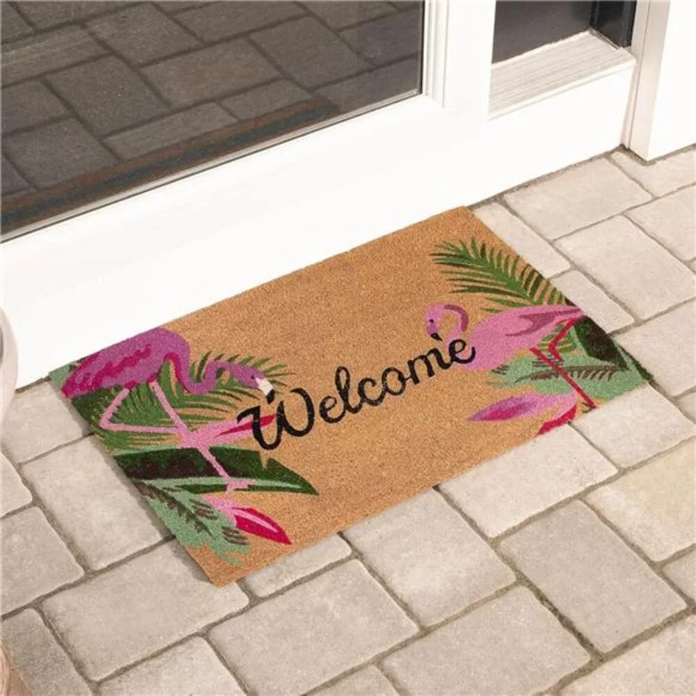 – Doormat | Flamingo Duo | All Weather Heavy Duty Mat | 100% Natural Coir Face